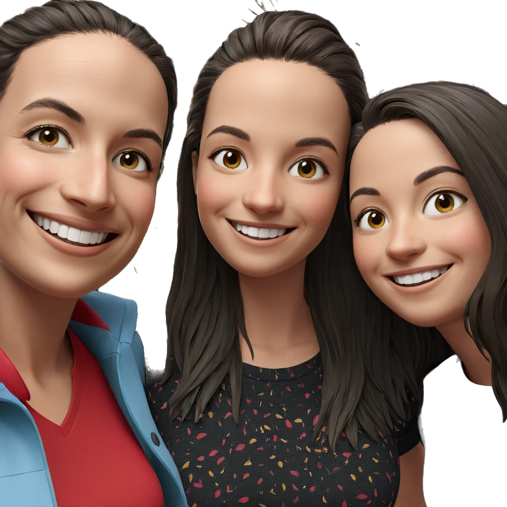 smiling girls by the tree emoji