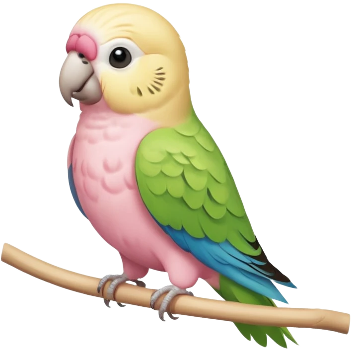 An ONLY PINK AND BEIGE NO OTHER COLOURS parakeet emoji