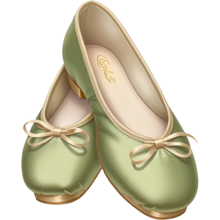 Pale olive-colored pointe shoes emoji