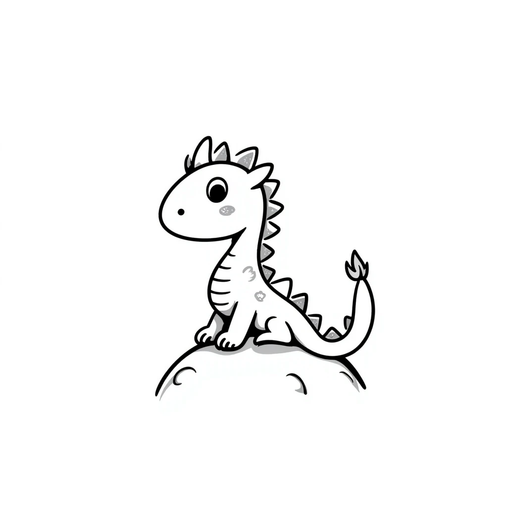 hand-drawn dragon with simple lines emoji