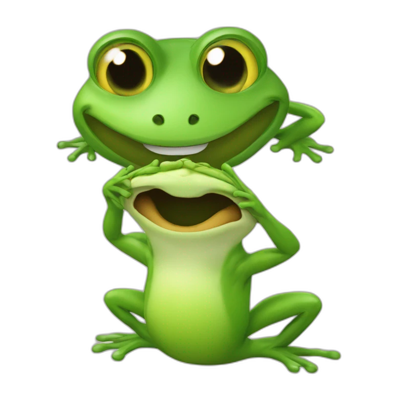 Chat sur une grenouille emoji