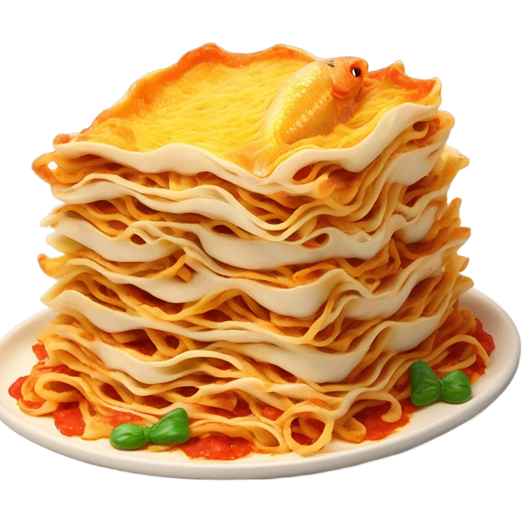 Fish with lasagna  emoji