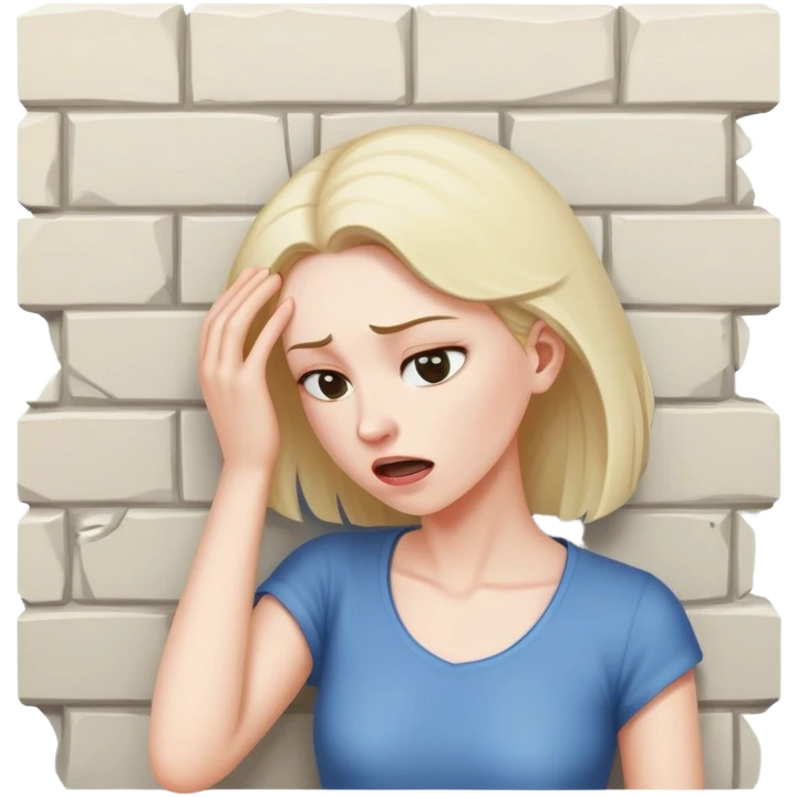 A woman hitting her head on a wall emoji