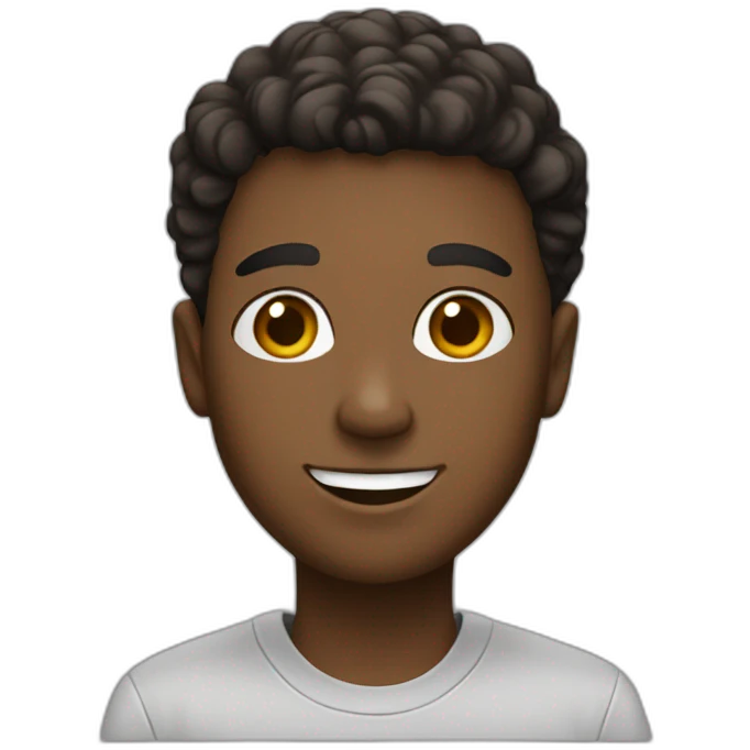 Create a white student with big smile and puppy eyes emoji