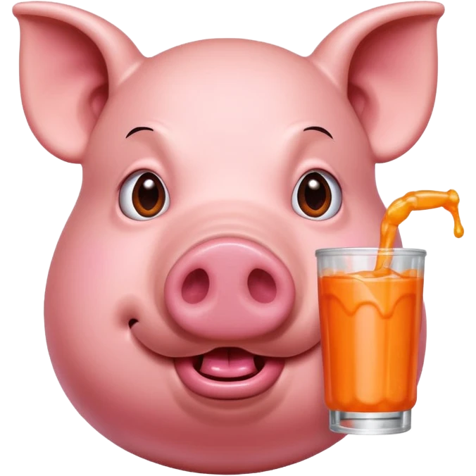 Pig drinking gatorade ￼ emoji