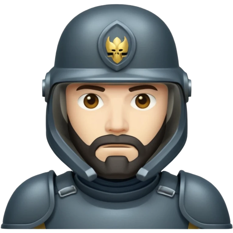Heavy-armored trooper with short dark beard.































 emoji