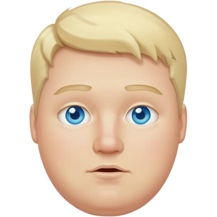 blonde white pale guy with blue eyes and acne and fat emoji