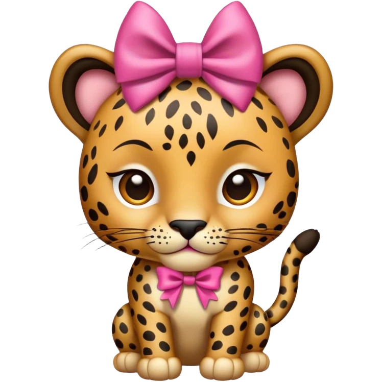 Lepord with a bow emoji