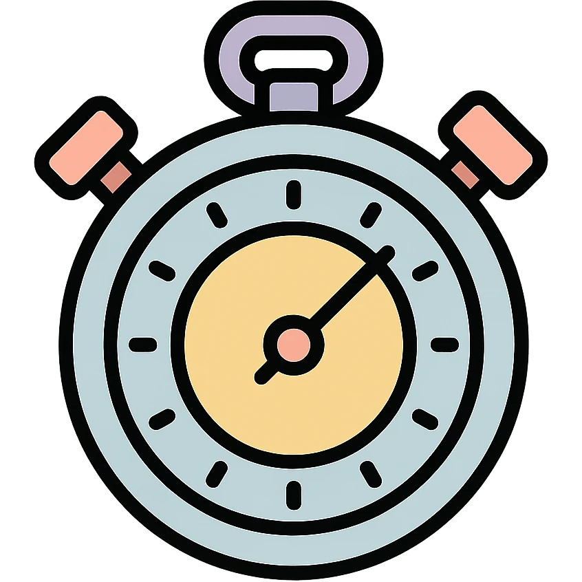 sports stopwatch, icon-color-outlined style, vector look with shadows and highlights, start/stop buttons visible, detailed shading, thin clean outlines, soft rounded features, pastel palette #98B5BC #B5B3C1 #C9A3C9 #E4C0CA #F7DCD1 #F7C0AA, Japanese pop art, sticker look, highly detailed emoji