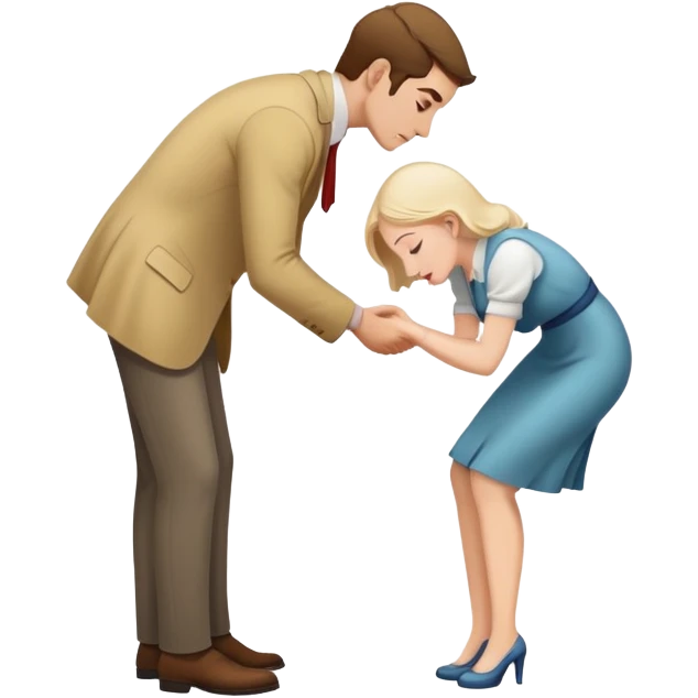 man bowing to a woman emoji