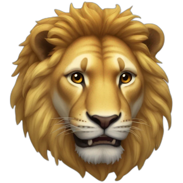 antropomorfismo de un leon ruguiendo emoji