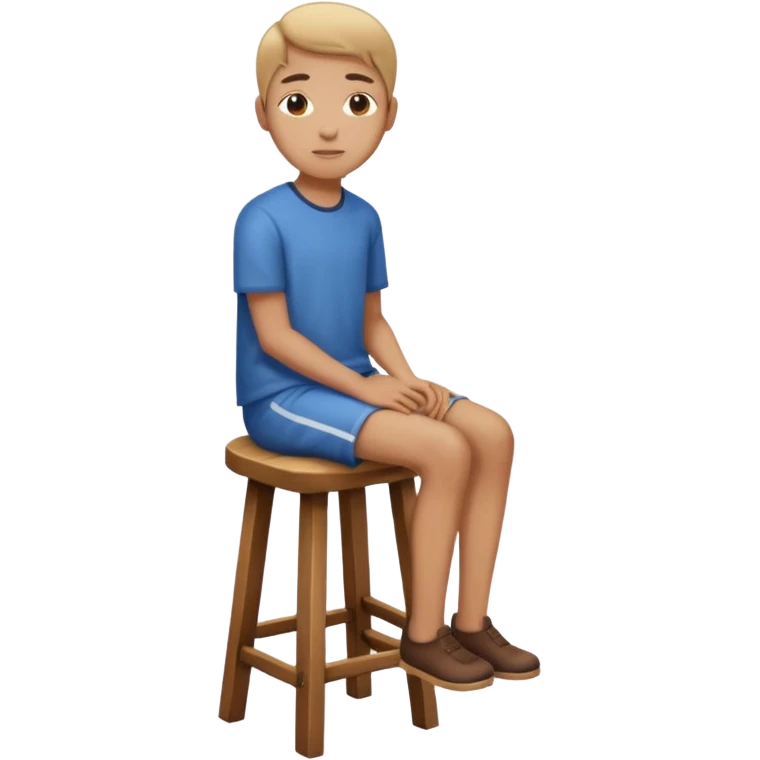 a person sitting on a stool with straight back turn straight body. emoji