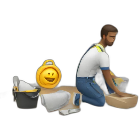 Interior remodeling workers ecosystem emoji