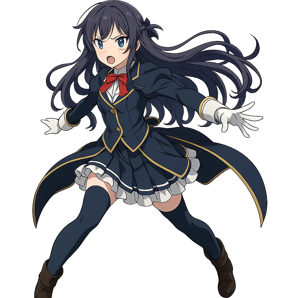 Anime-style юки суо with a dynamic pose and detailed costume emoji