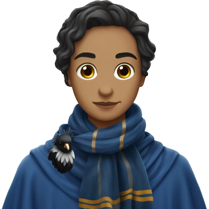 Ravenclaw raven with scarf hogwarts emoji