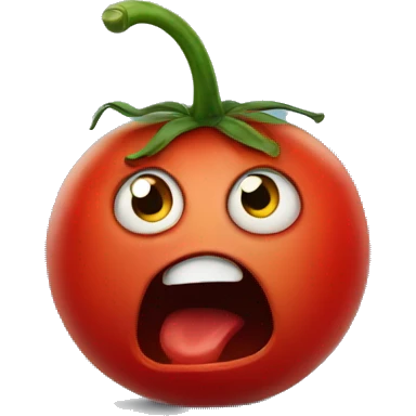 scared tomato emoji