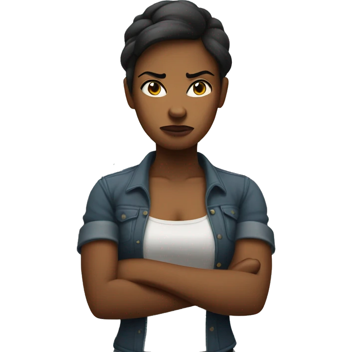 angry arms crossed woman emoji