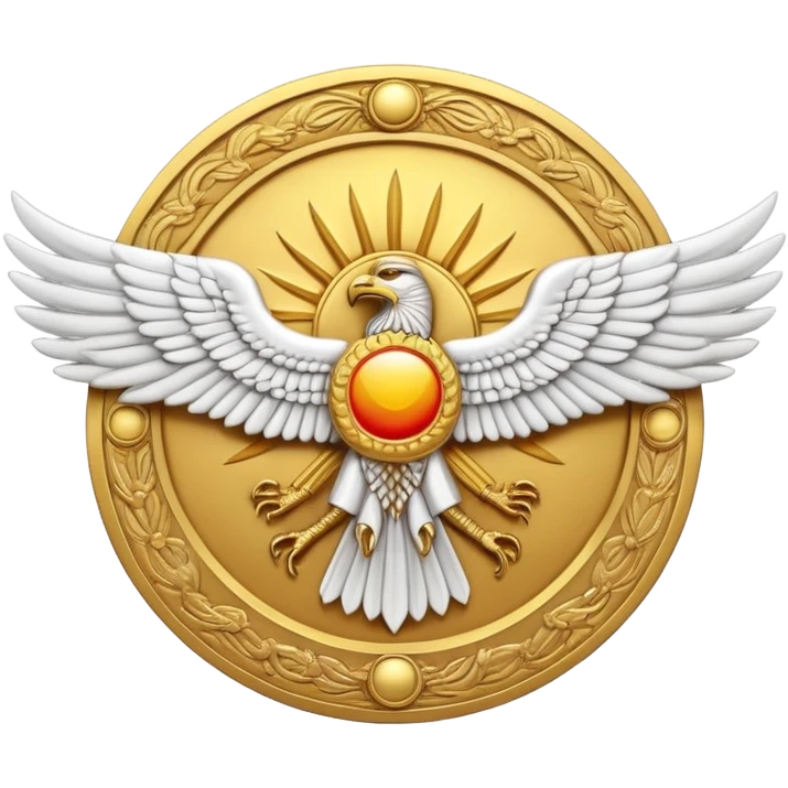 Zoroastrian Faravahar winged sun disc with bearded figure emoji