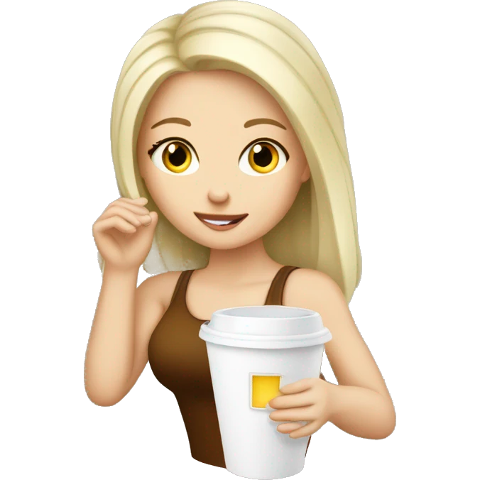 White girl drink from cup emoji