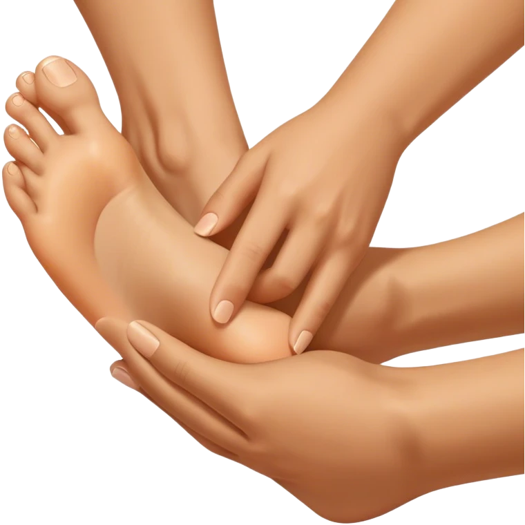 Man’s hands massaging woman’s foot emoji
