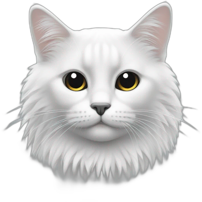 Chat blanc et noir à poils longs emoji