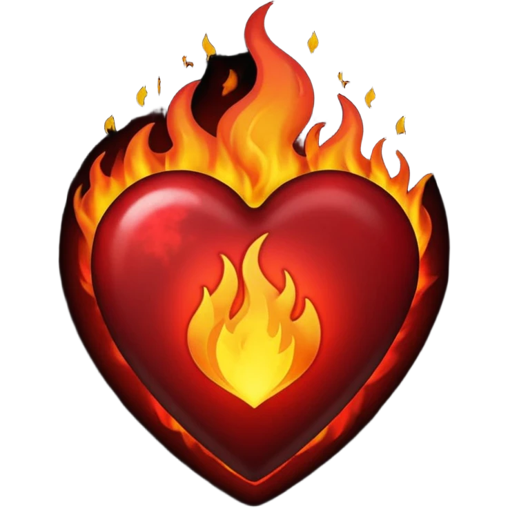 Black Heart on fire emoji