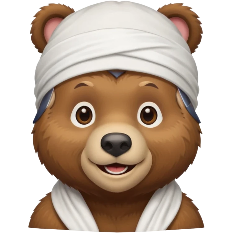 cute Russian grizzly bear wearing a white durag emoji