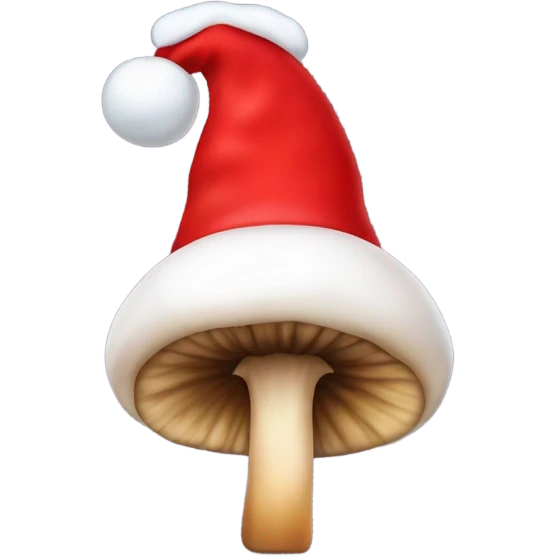 mushroom shaped liked a christmas hat emoji