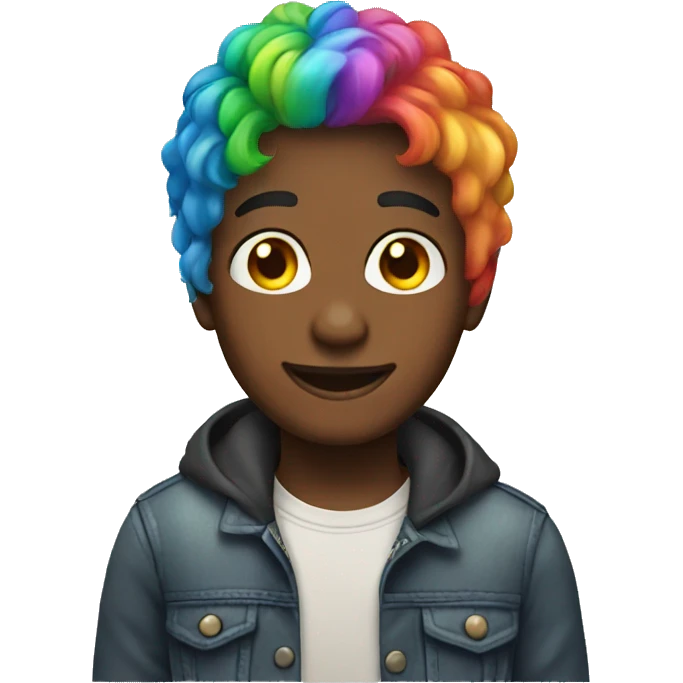 Make a boy with rainbow hair emoji