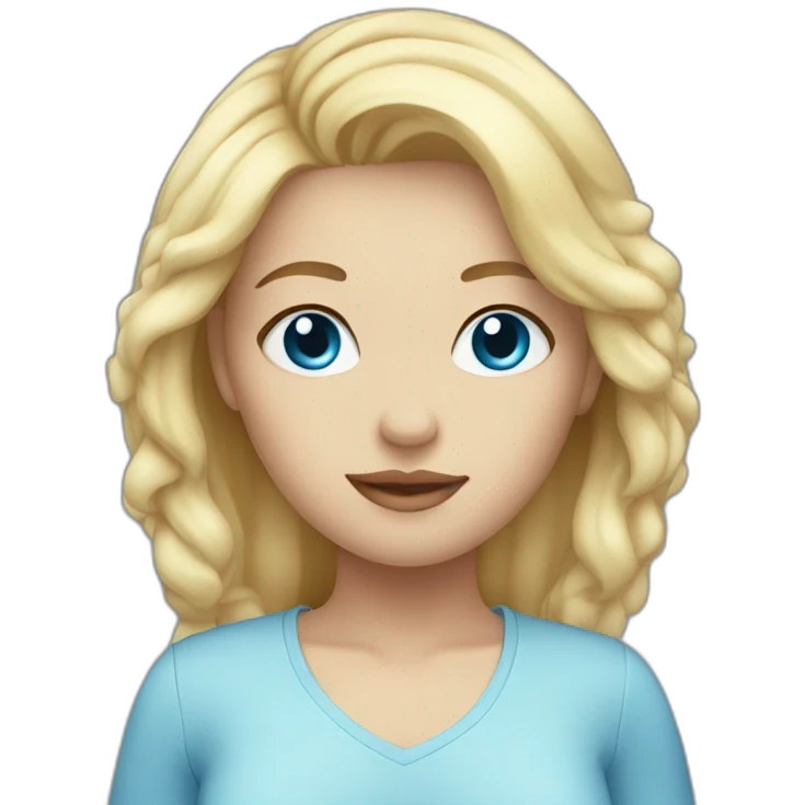 Cute woman with blonde hair and blue eyes emoji