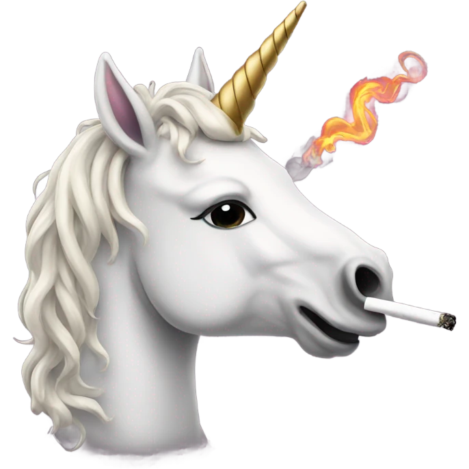 Unicorn smoking emoji