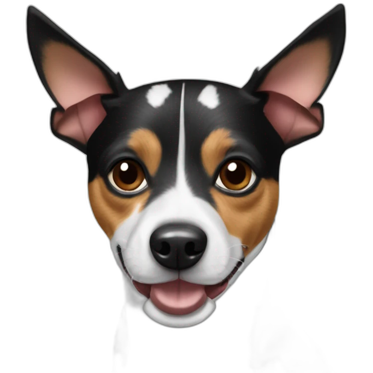 Black and white rat terrier cattle dog emoji