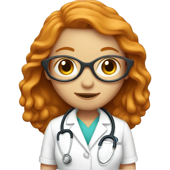 Ginger woman with stethoscope emoji