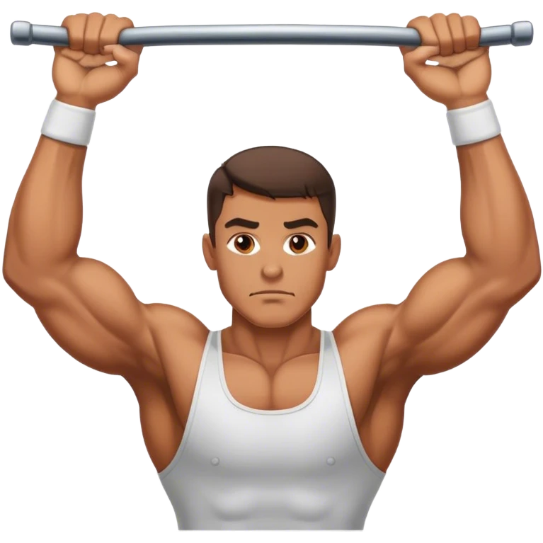 guy going pull up with his chin above the bar emoji