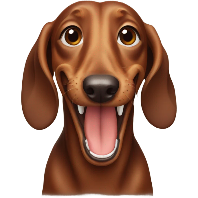 Brown Dachshund smiling  emoji