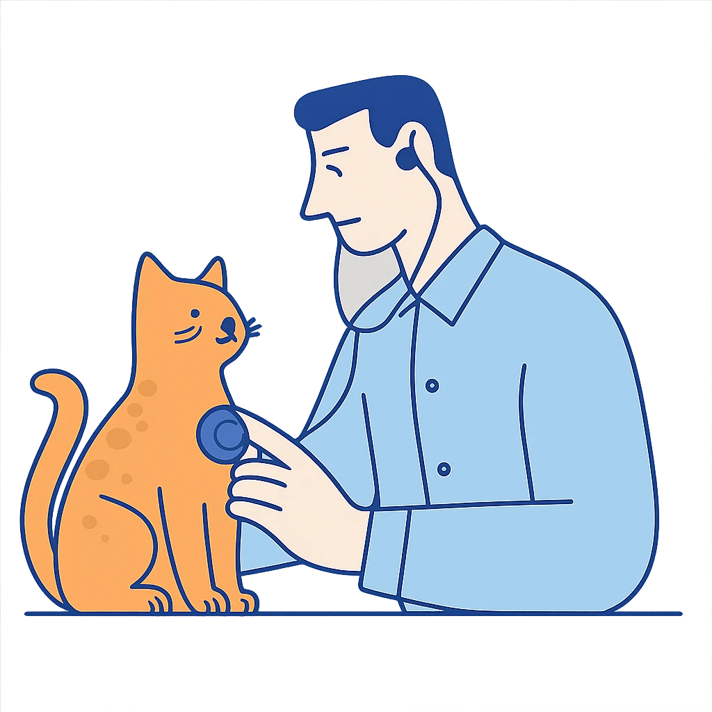 veterinarian examining a cat emoji