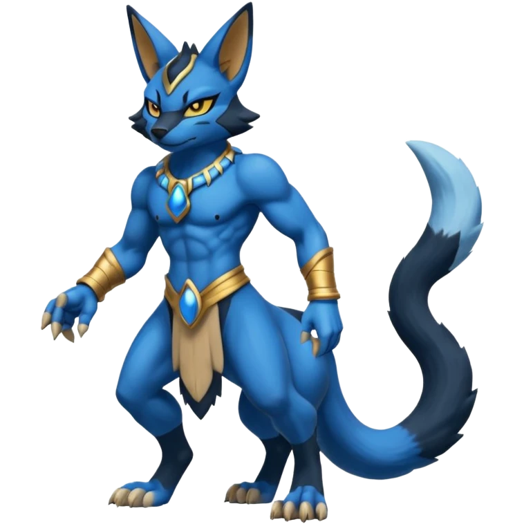 Lucario-Bastet-Fakémon-hybrid-creature (full body)  emoji