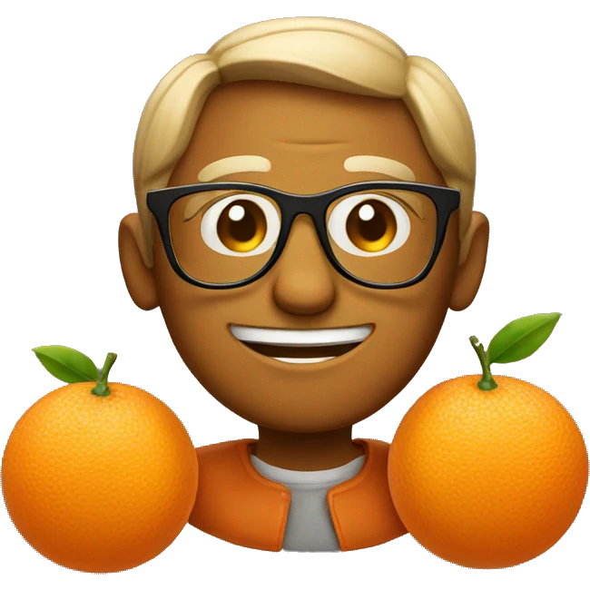 orange wearing glasses emoji