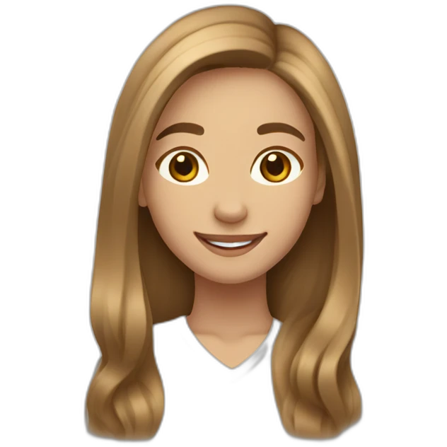 Spanish Teenager girl long light Brown hair smiling emoji