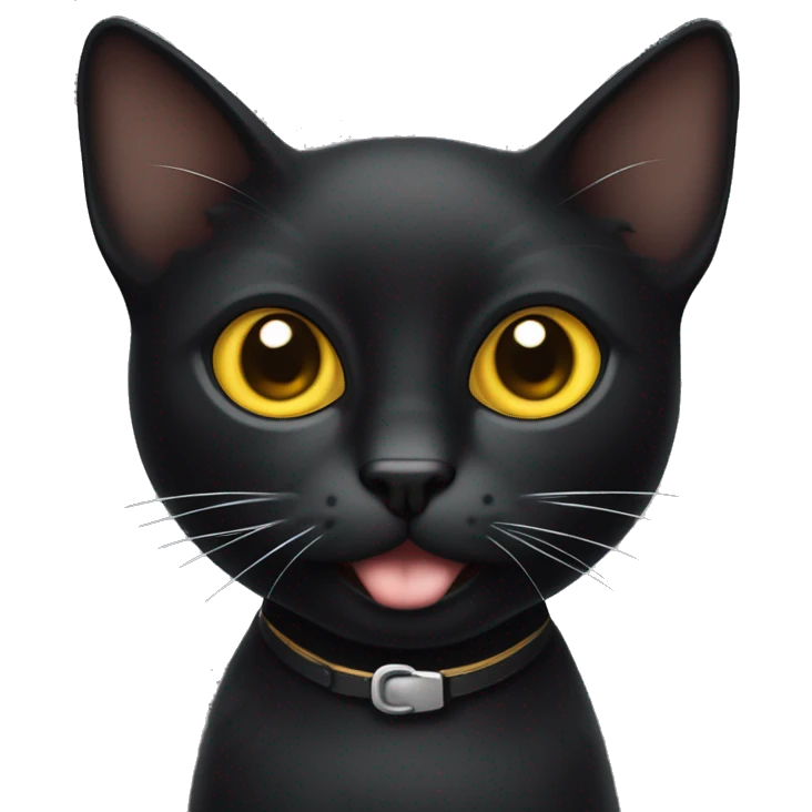 Gato negro por arriba y blanco por abajo y con ojos amarillos emoji