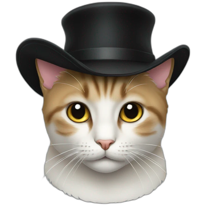 Cat with black hat  emoji