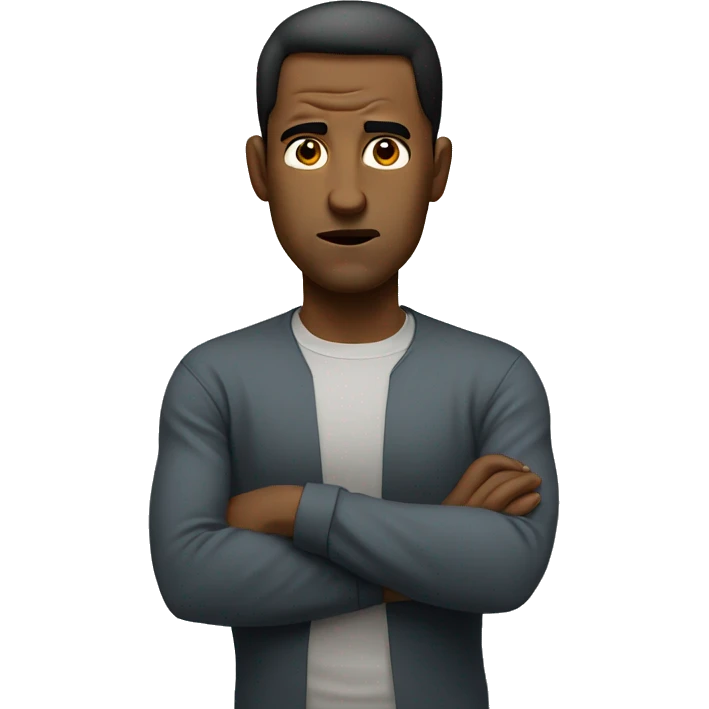 man looking at camera from side, disgusted and dissapointed emoji