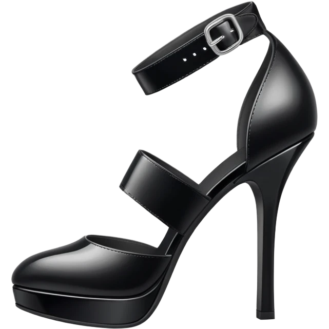 super realistic black dorsay heels emoji