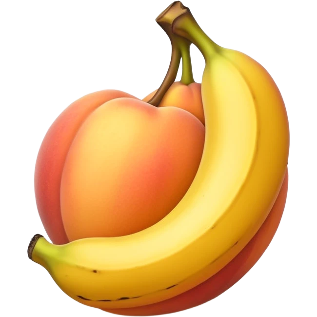 Banana inside of peach emoji