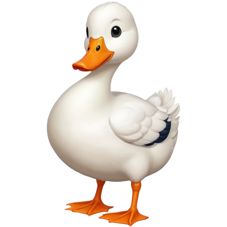 white duck emoji, standing and smiling emoji