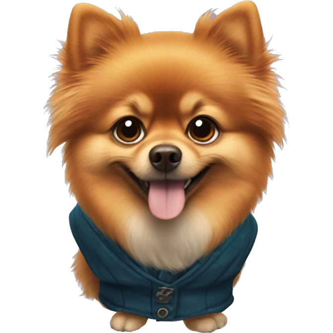 Pomeranian dressed as Rony Weasley emoji