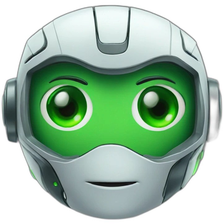 Robot with green eyes emoji