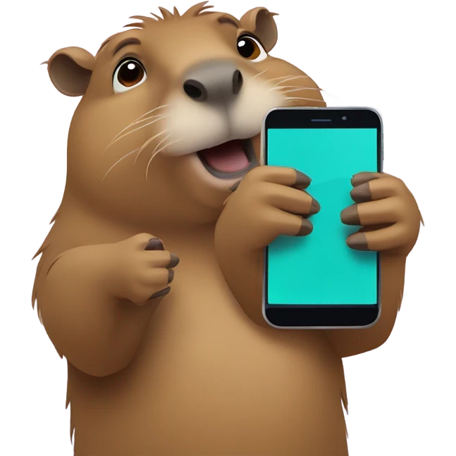 capybara takes video on phone emoji
