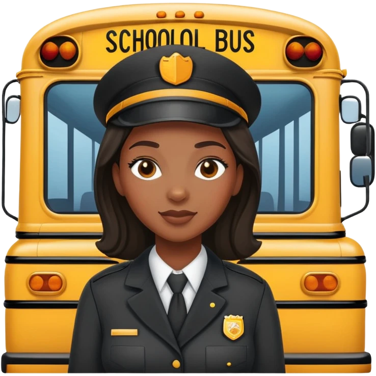 School bus driver with black female driver emoji