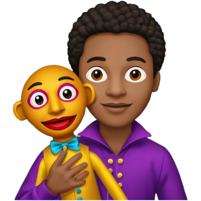 Street Puppet Performer black man emoji